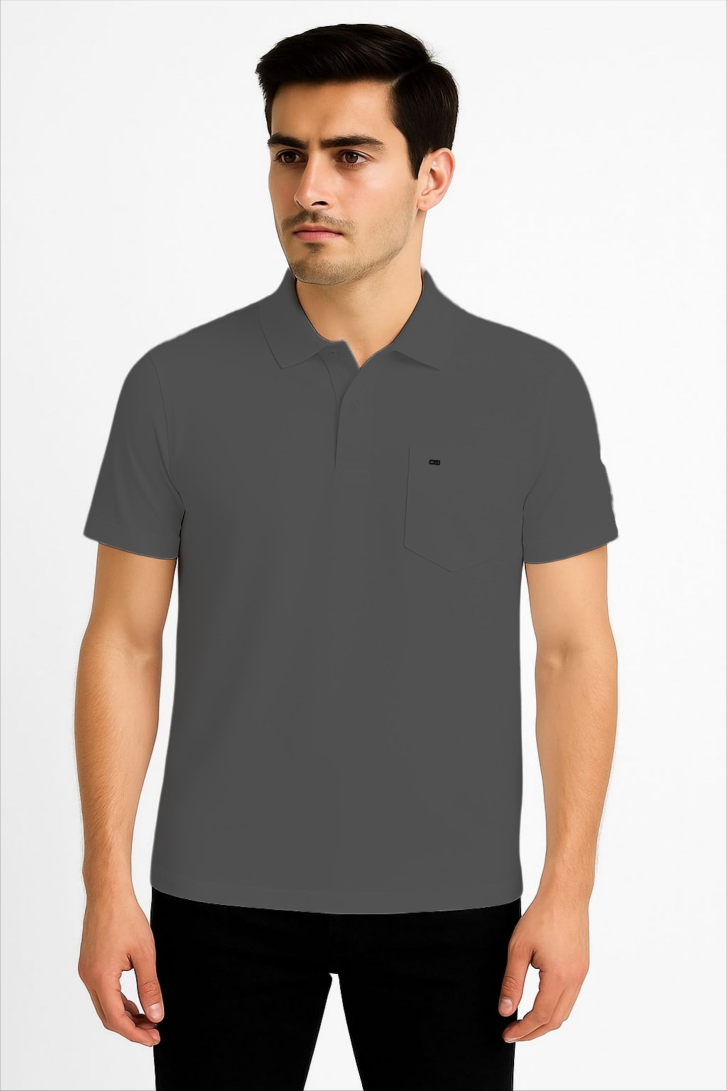LEHZA Premium Men's Polo – Crafted With Elegance (Grey)