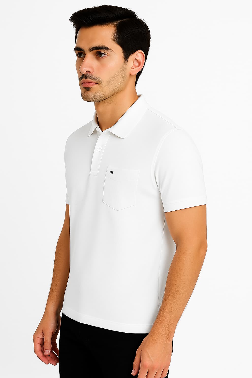 LEHZA Premium Men's Polo – Crafted With Elegance (White)