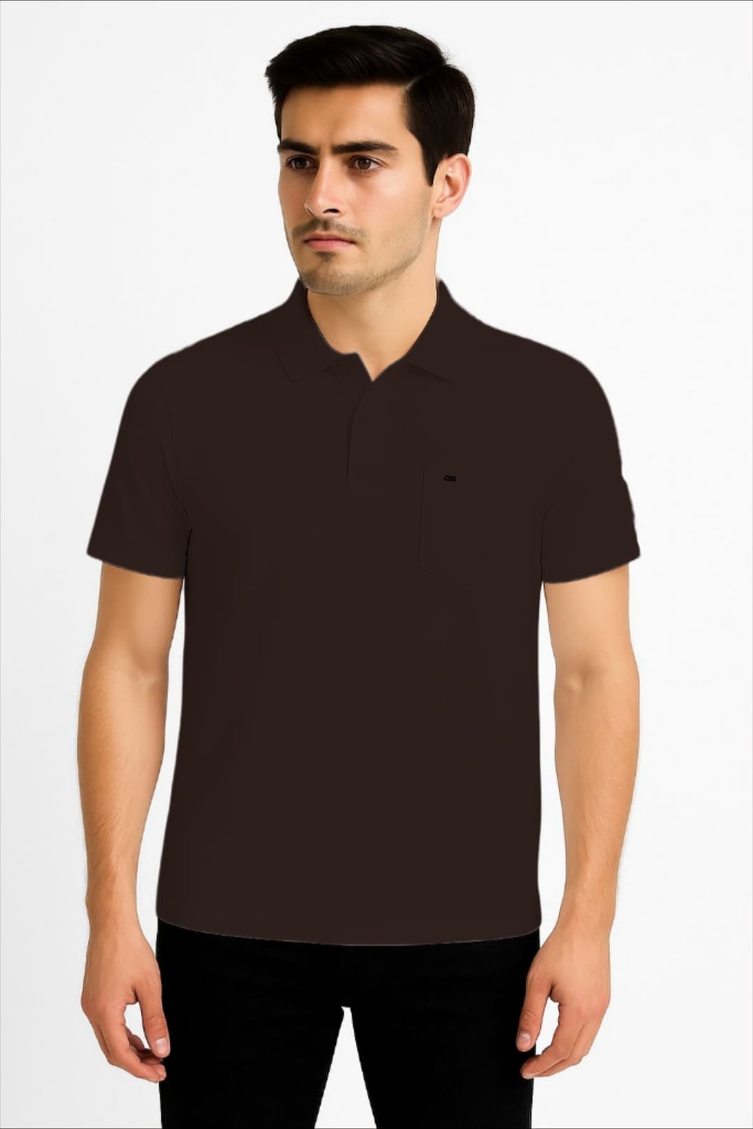 LEHZA Premium Men's Polo – Crafted With Elegance (Deep Brown)