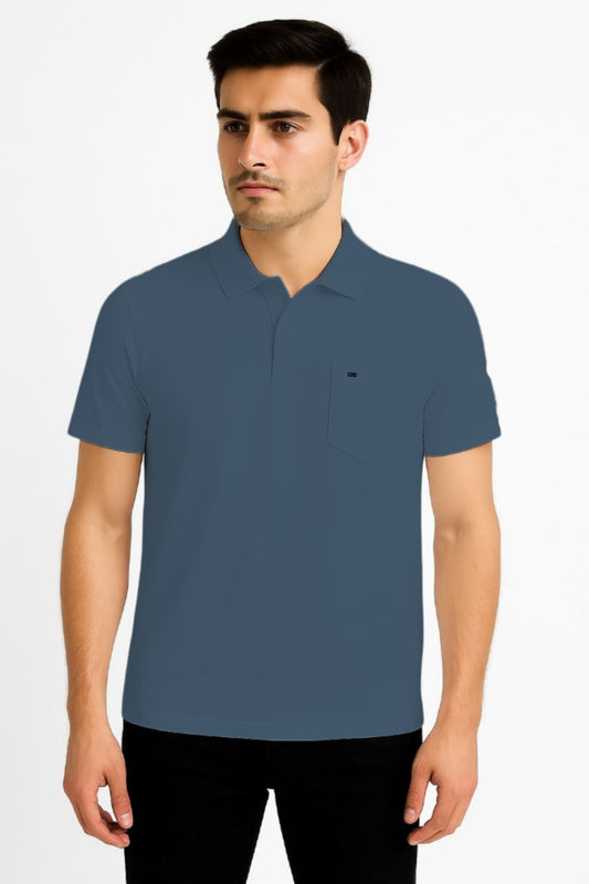 LEHZA Premium Men's Polo – Crafted With Elegance (Blue)