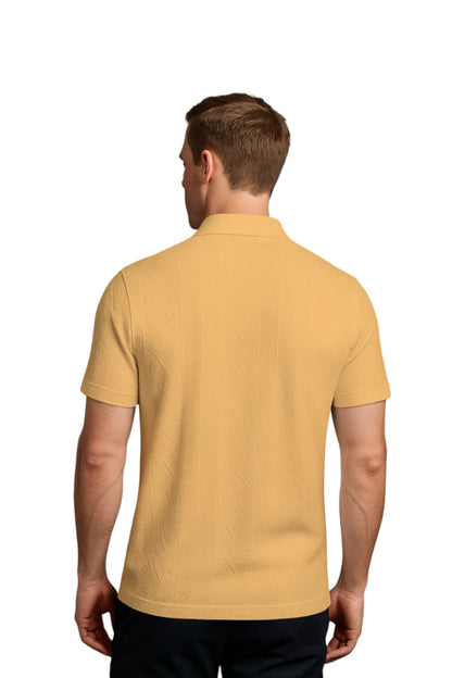LEHZA Self Textured Polo – Crafted For Royal Comfort (Beige)