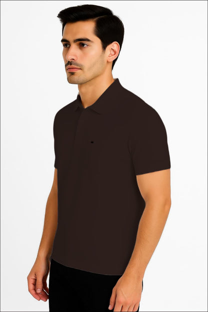 LEHZA Premium Men's Polo – Crafted With Elegance (Deep Brown)