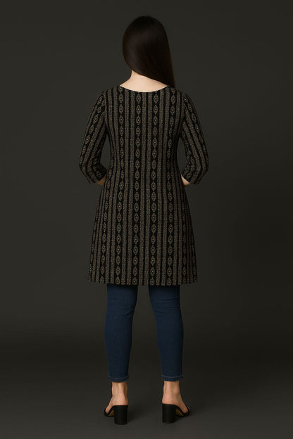LEHZA Printed Kurti – Elegently Designed (Black)