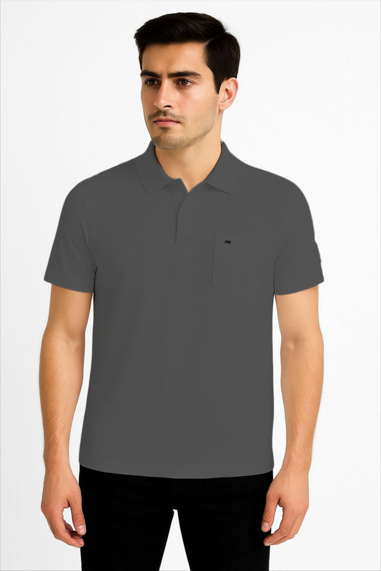 LEHZA Premium Men's Polo – Crafted With Elegance (Grey)