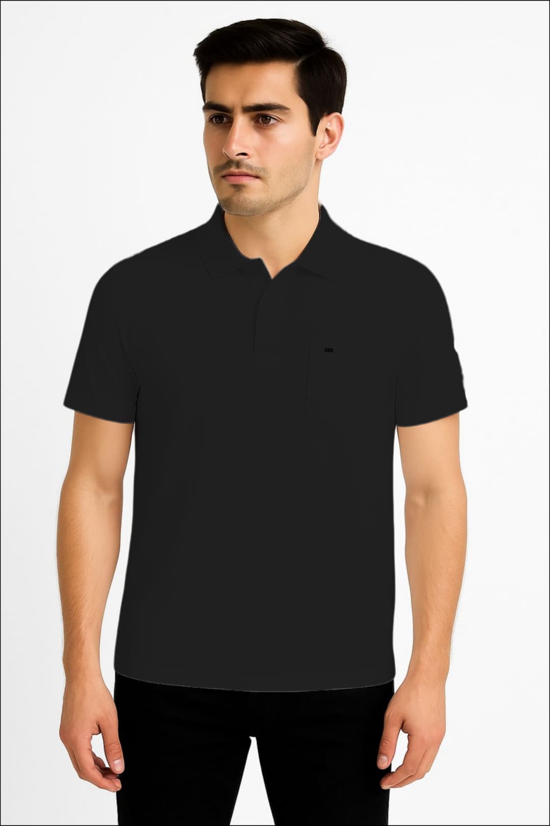 LEHZA Premium Men's Polo – Crafted With Elegance (Black)