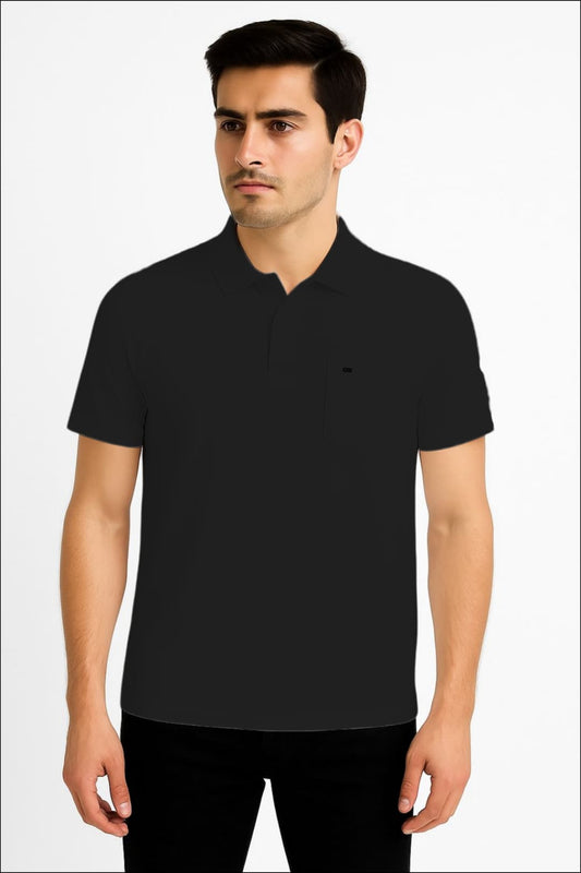 LEHZA Premium Men's Polo – Crafted With Elegance (Black)
