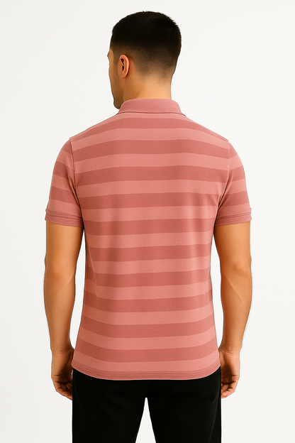 LEHZA Striped Polo – Heritage Signature (Rose Gold)