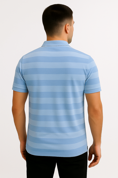 LEHZA Striped Polo – Heritage Signature (Blue)