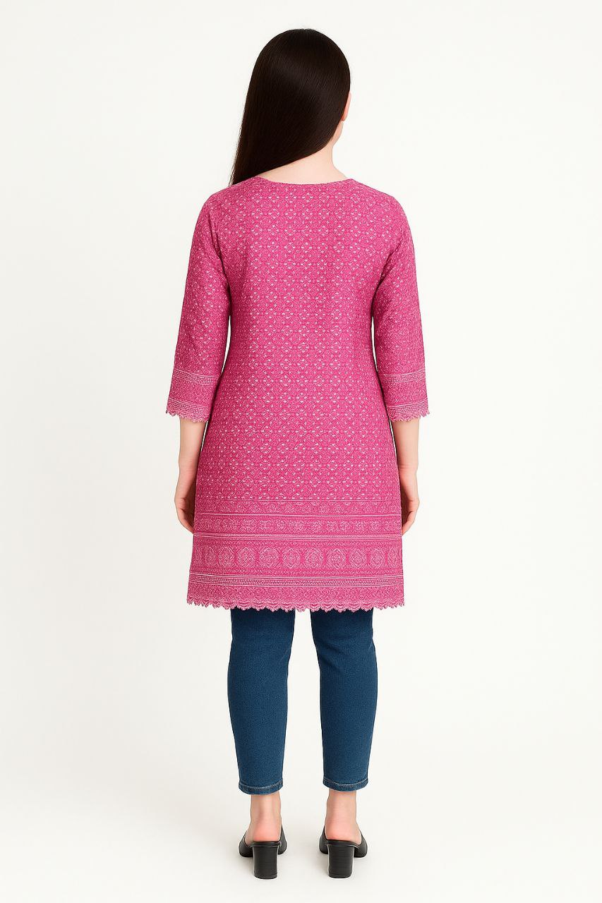 LEHZA Premium Cotton Kurti (Rose Gold)