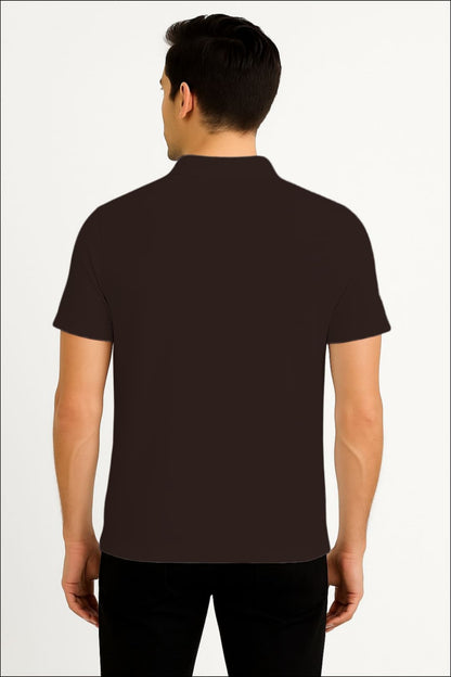LEHZA Premium Men's Polo – Crafted With Elegance (Deep Brown)