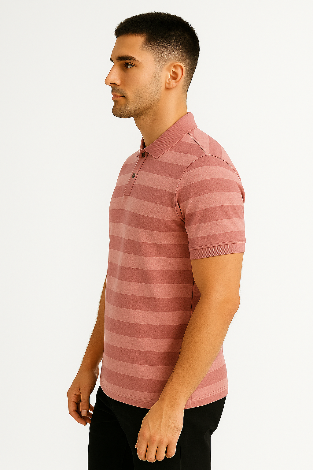 LEHZA Striped Polo – Heritage Signature (Rose Gold)