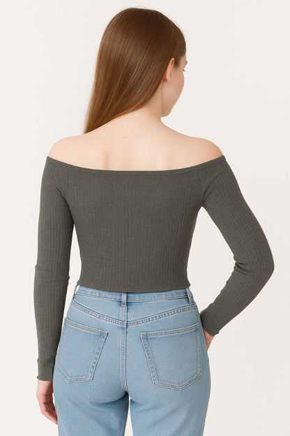 LEHZA Urban Style Top – Modern Versatility (Grey)