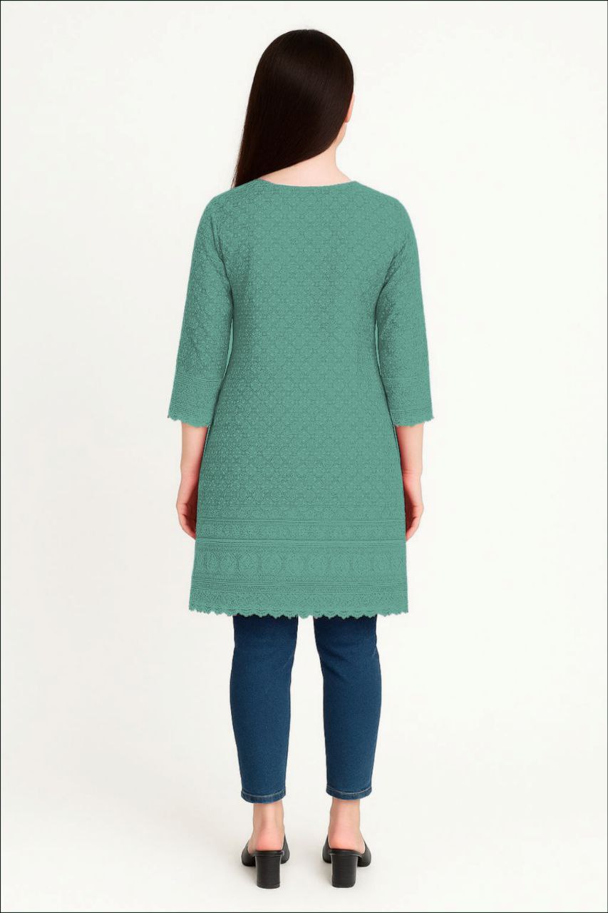 LEHZA Premium Cotton Kurti (Light Green)