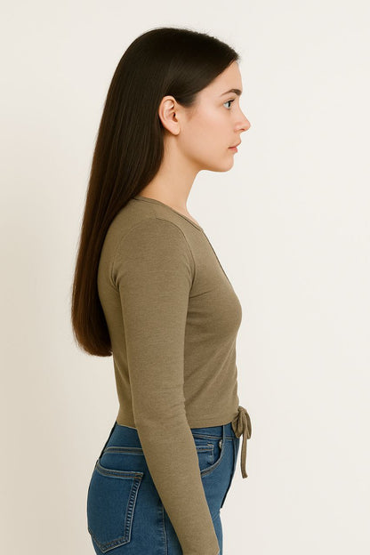LEHZA Urban Style Top – Modern Versatility (Beige)