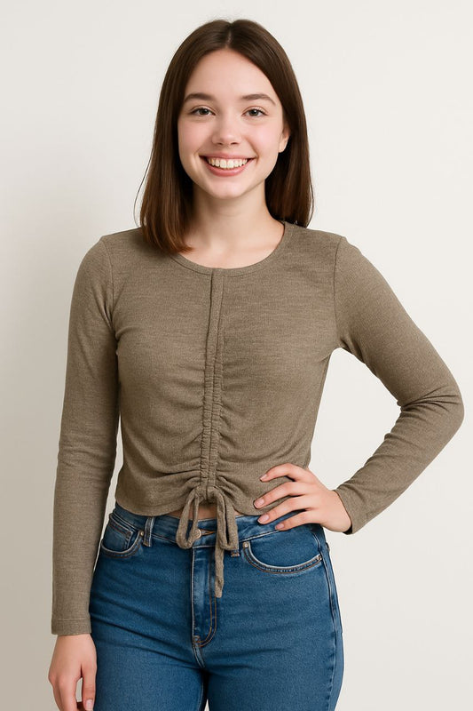 LEHZA Urban Style Top – Modern Versatility (Beige)