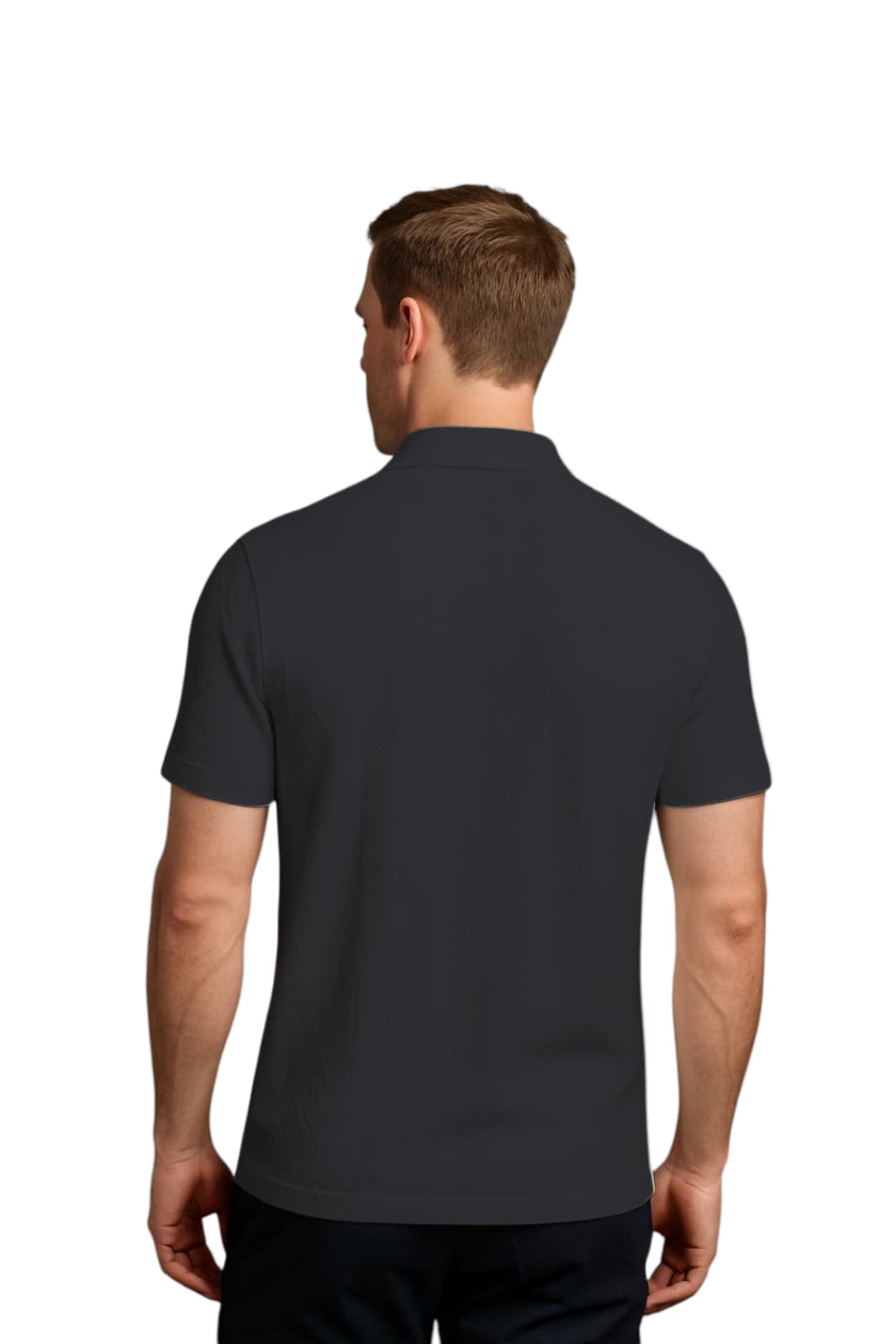 LEHZA Self Textured Polo – Crafted For Royal Comfort (Black)