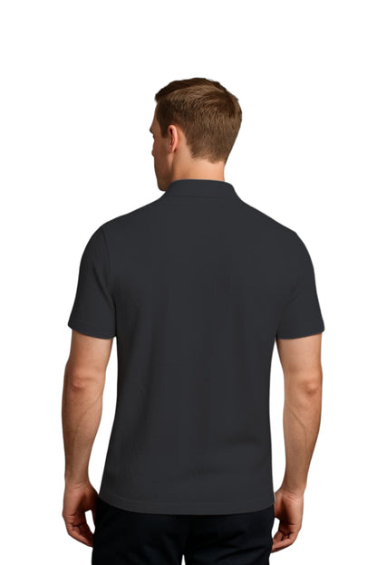 LEHZA Self Textured Polo – Crafted For Royal Comfort (Black)