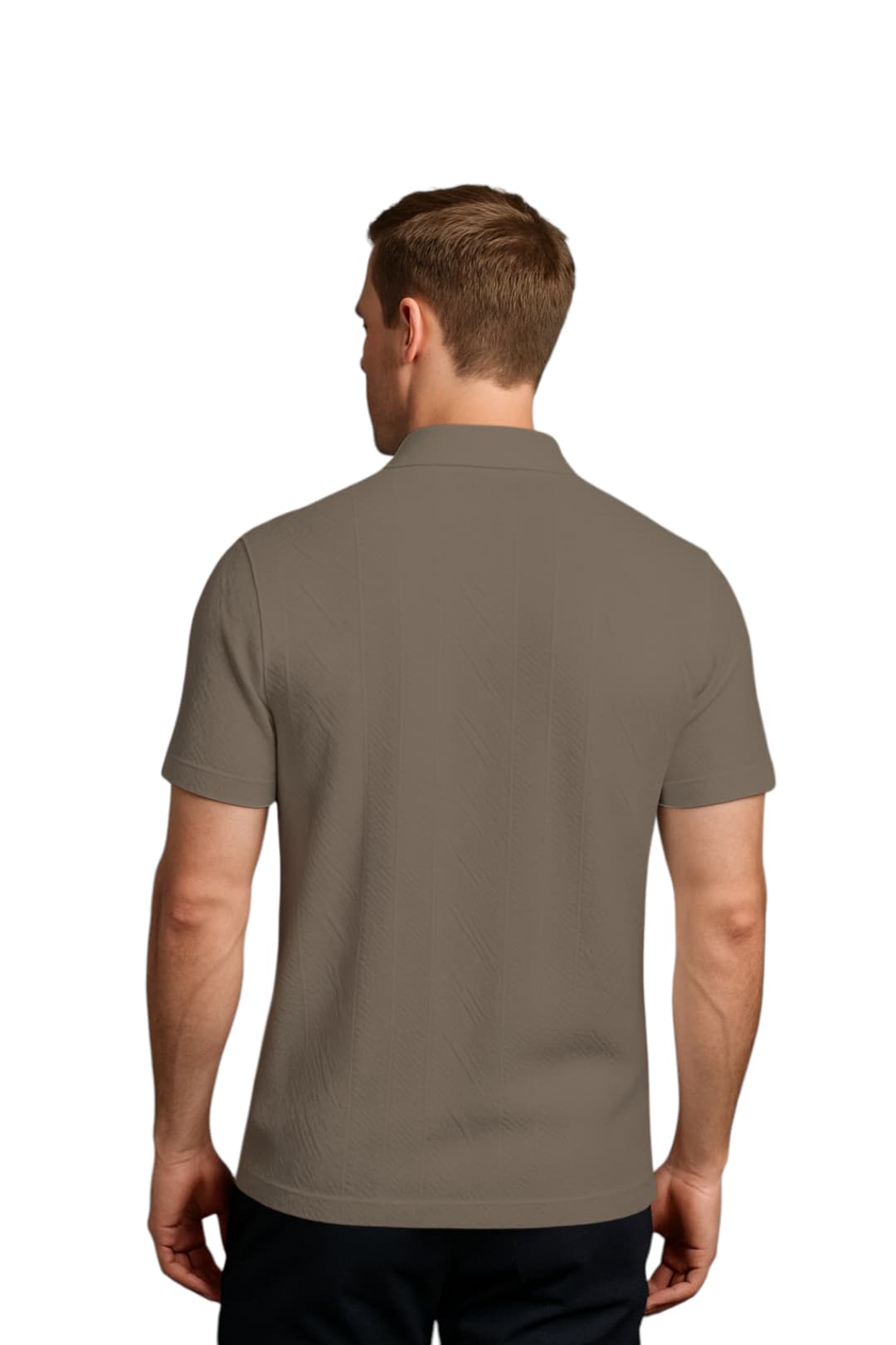 LEHZA Self Textured Polo – Crafted For Royal Comfort (Brown)