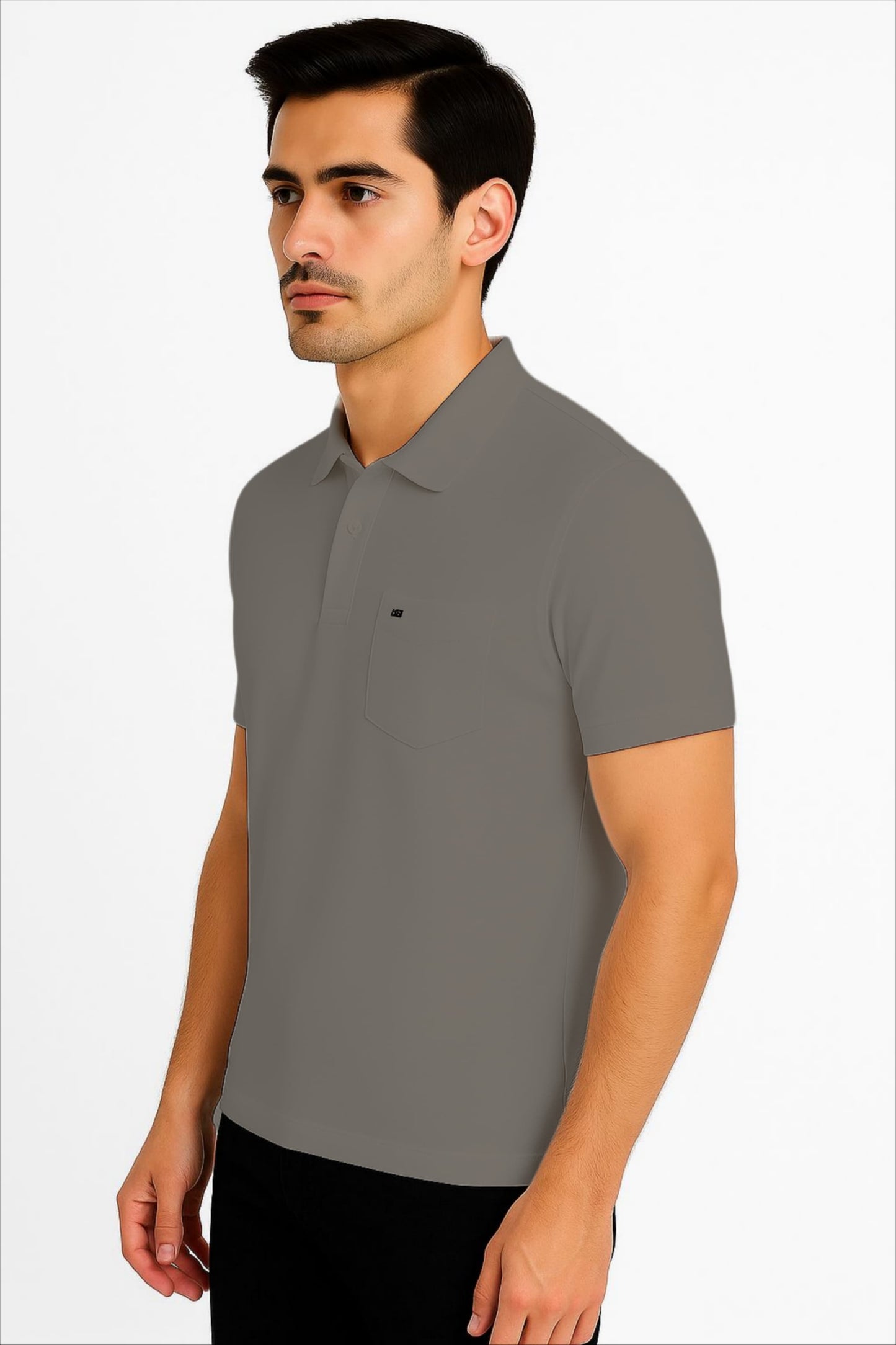 LEHZA Premium Men's Polo – Crafted With Elegance (Grey)