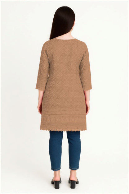 LEHZA Premium Cotton Kurti (Brown)
