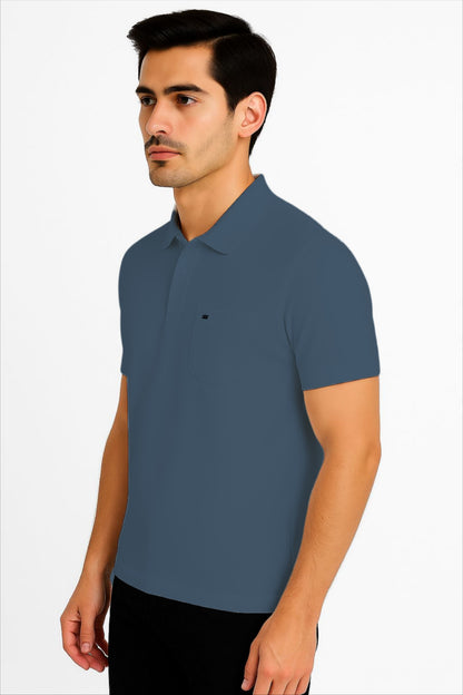 LEHZA Premium Men's Polo – Crafted With Elegance (Blue)