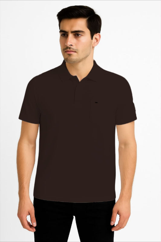 LEHZA Premium Men's Polo – Crafted With Elegance (Deep Brown)