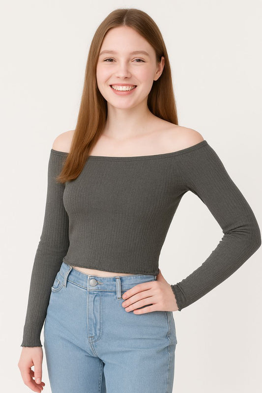 LEHZA Urban Style Top – Modern Versatility (Grey)