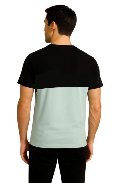 LEHZA Cotton T-Shirt – Premium Fabric (Black & Sky Blue)