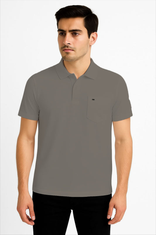 LEHZA Premium Men's Polo – Crafted With Elegance (Grey)