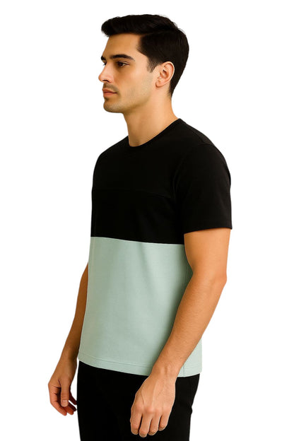 LEHZA Cotton T-Shirt – Premium Fabric (Black & Sky Blue)