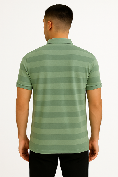 LEHZA Striped Polo – Heritage Signature (Light Green)